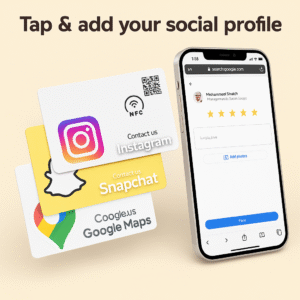 بطاقة NFC الذكية لربط حسابات التواصل الاجتماعي بلمسة واحدة